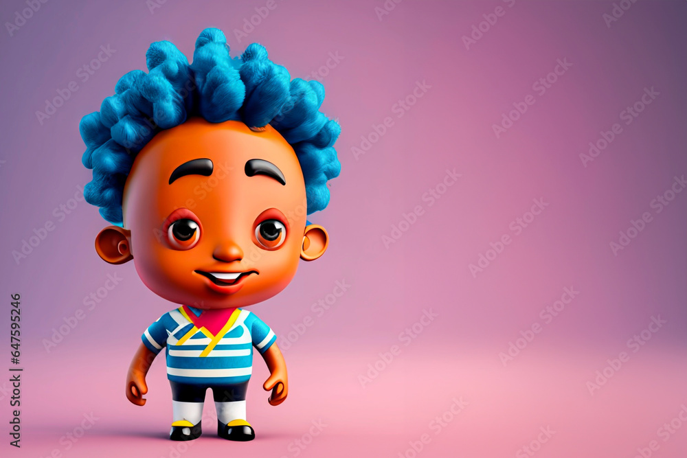 Male 3D caricature on a colorful background and space for text. Male 3D caricature on a colorful background and space for text.