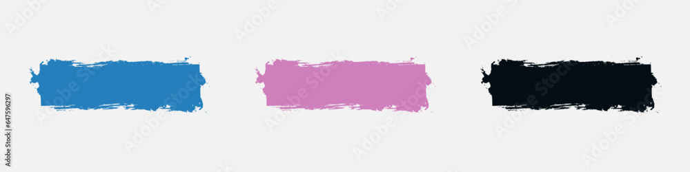 Blue, black and pink brushstroke