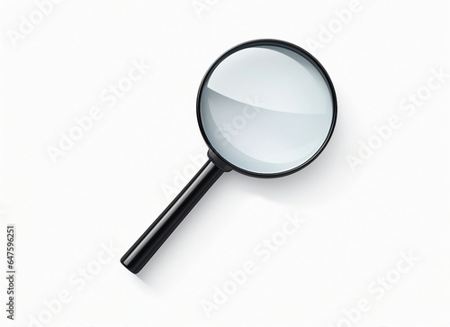 A magnifying glass on a white background