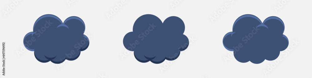 Cartoon rain clouds vector set Cartoon rain clouds vector set