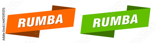 rumba banner. rumba ribbon label sign set