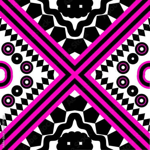 black and white pink fabric pattern