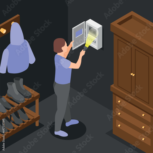 Power Failure Isometric Background