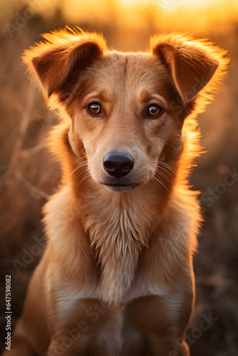 Couverture de livre d un chien    poil roux dans un champ    IA g  n  rative