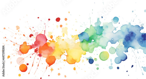 colorful watercolor splatters and splashes, in the style of minimalist color palettes, watercolorist. Generative AI.