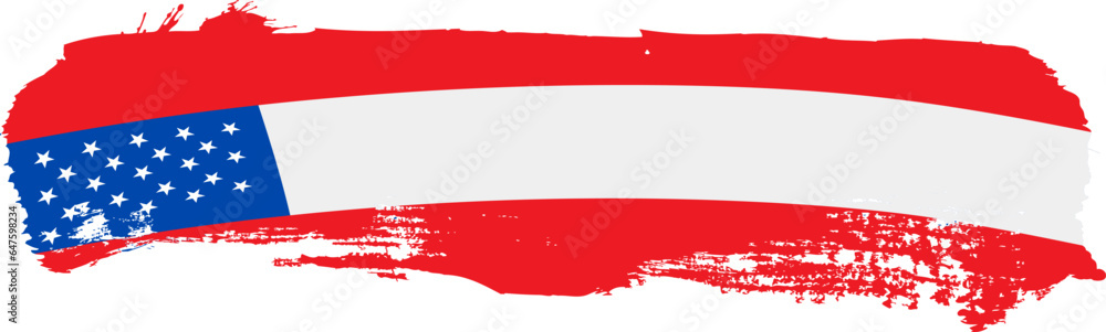 USA flag brush element, vector illustration on a white background USA flag brush element, vector illustration on a white background