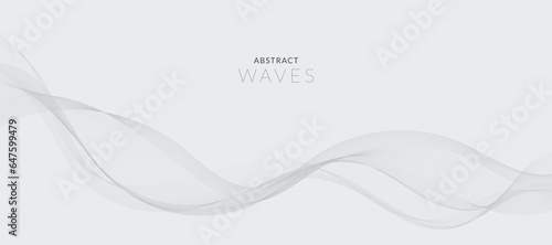 Abstract smoky waves banner background. Vector banner. © VectorStockStuff