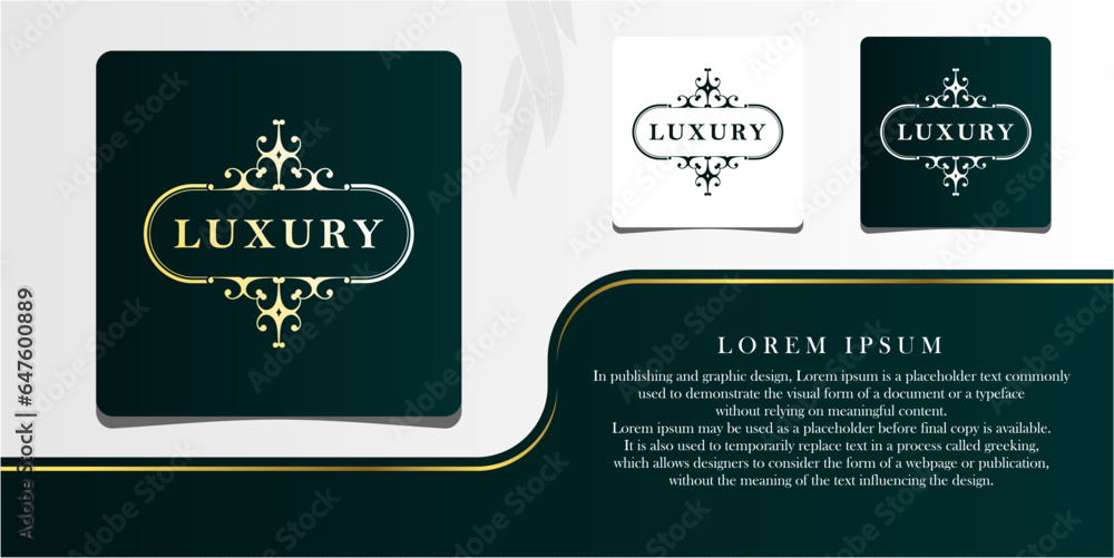 Luxury logo, golden circle frame for initial, luxury frame, vector illustration. 2