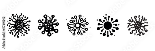 Set of bacteria, superbugs and viruses icons isolated. Vector illustration photo