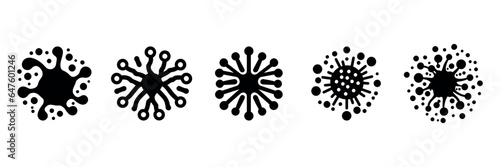 Set of bacteria, superbugs and viruses icons isolated. Vector illustration