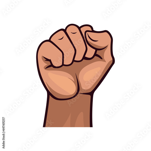 Fist up in flat style. Hand in fist isolated. Vector illustration