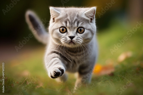 cute small cat playing in the grass photography © Korvin Brand Studio