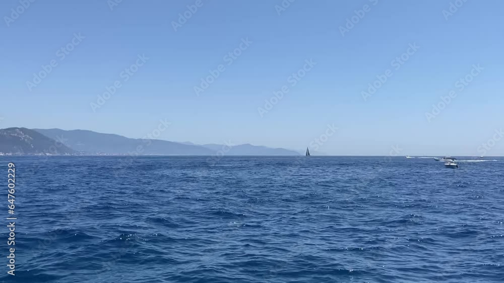 Fast-moving scenic view of the Mediterranean seascape in Italy. Fast-moving scenic view of the Mediterranean seascape in Italy.