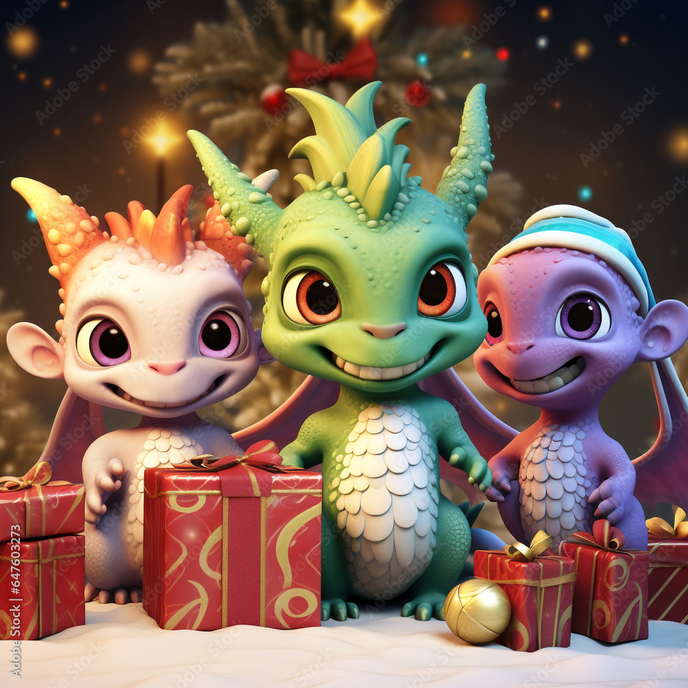 Christmas Day  With Baby Dragons