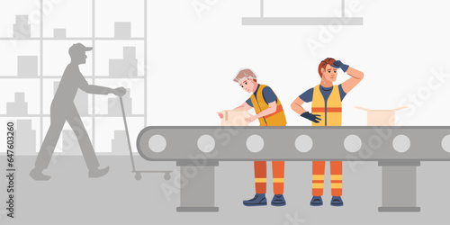 Factory Workers Illustration