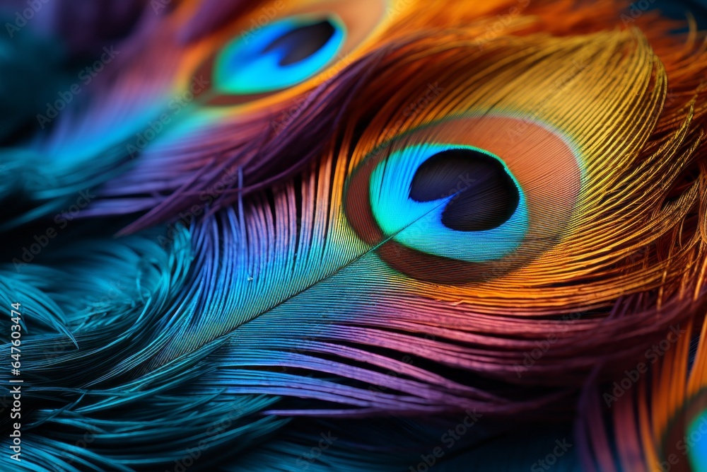 The Texture And Colors Of A Peacock, Generative AI