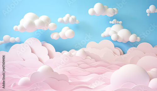 Background white cloud paper landscape.