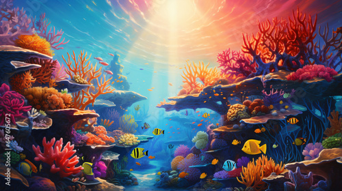 A colorful coral reef © Fauzia