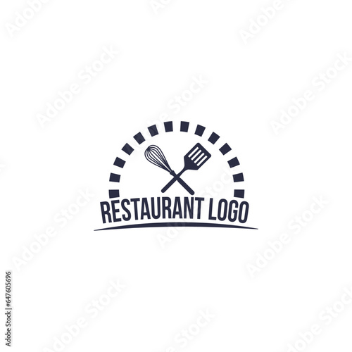 Modern hipster style concept logo for restaurant. Isolated vector icon, emblem for cafe or menu
