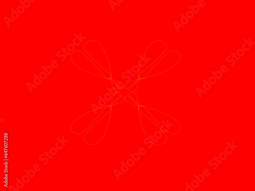 red dragonfly on a white background