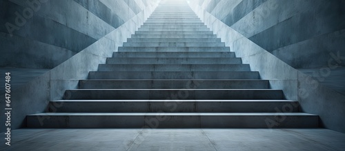 Concrete stairway leading upwards in an abstract architectural background