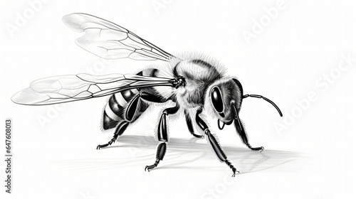 A drawing of a bee on a white background © Fauzia