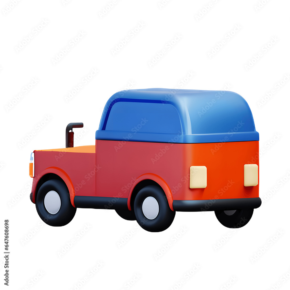red truck isolated on white,generative ai, 생산형, 인공지능,