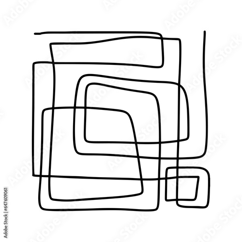 Mid century modern minimalist art print vector. Abstract contemporary trandy aesthetic background. Continuous one line doodles drawing