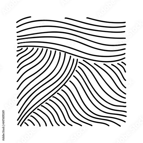 Square aesthetic hand drawn Contemporary printable pattern with abstract Minimal elegant line brush stroke trandy. Boho background in minimalist mid century style vector