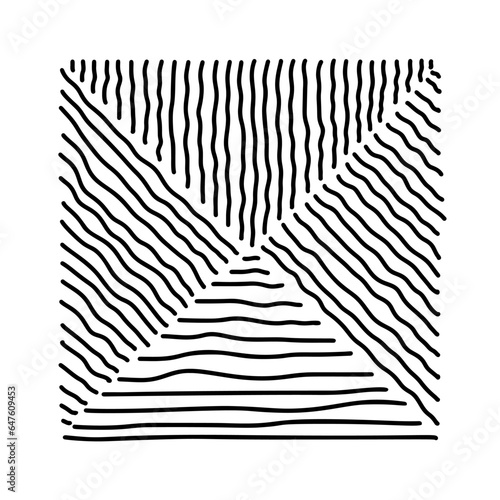 Square aesthetic hand drawn Contemporary printable pattern with abstract Minimal elegant line brush stroke trandy. Boho background in minimalist mid century style vector