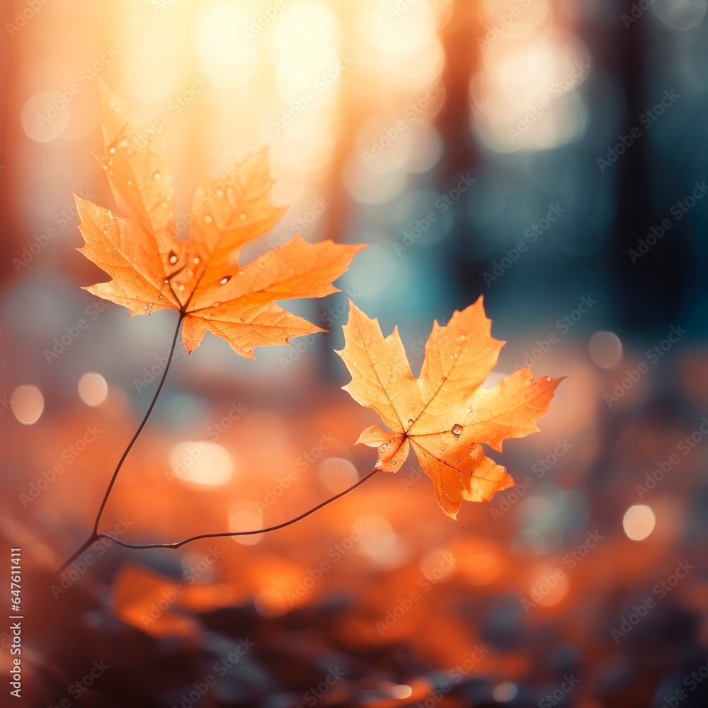 golden autumn leaves at sunset golden autumn leaves at sunset