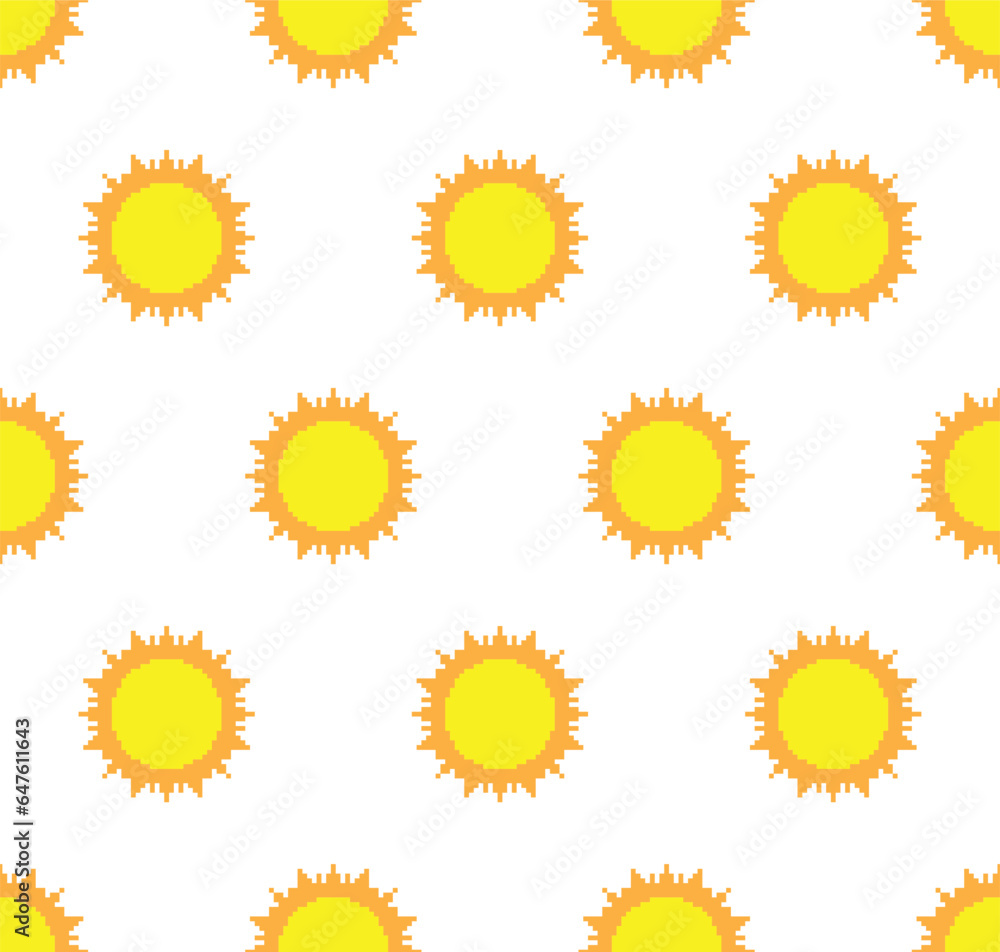 pixel sun pattern seamless. 8 bit sun texture cartoon pixel sun pattern seamless. 8 bit sun texture cartoon