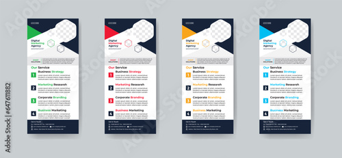 Modern creative corporate business dl flyer, Rollup or rack card layout concept background flyer brochure cover template for grow up your business to the next level