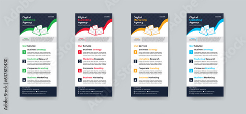 Modern creative corporate business dl flyer, Rollup or rack card layout concept background flyer brochure cover template for grow up your business to the next level