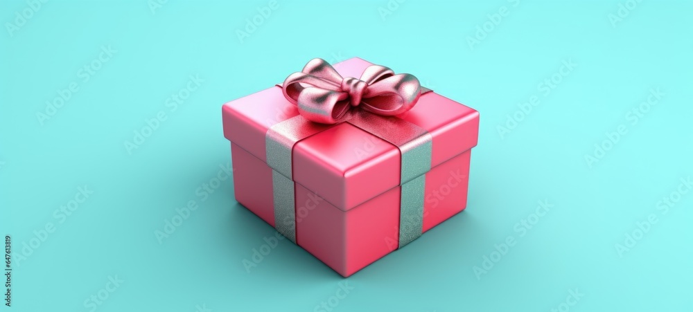 Fototapeta premium colorful ribbon gift box present copyspace, ai