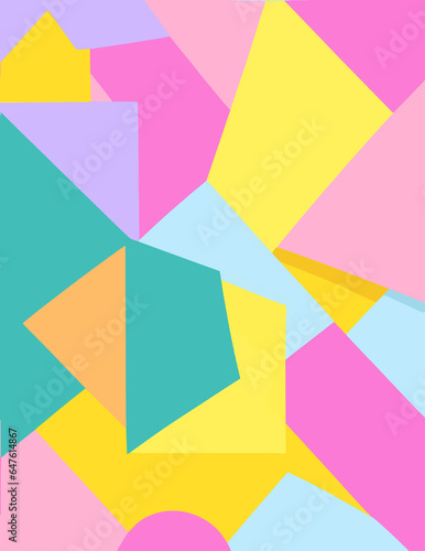 3D Pastle Psychedelic Paper Shapes In Different Color Tones Background, Psychedelic, Paper, Shape Background, geometric art