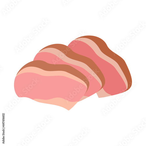 鴨のロース。フラットなベクターイラスト。
Sliced duck loin. Flat designed vector illustration.