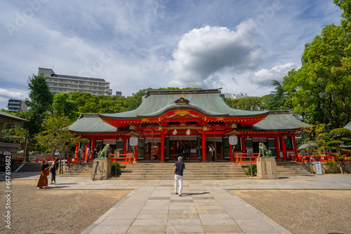 Ikuta Shrine , Shinto Shrine in Kobe during summer at Kobe Honshu , Japan : 2 September 2019 photo