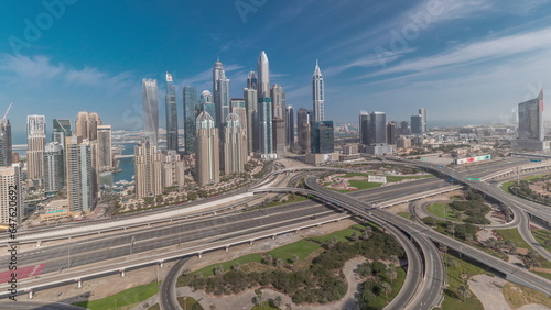 Dubai Marina highway intersection spaghetti junction timelapse