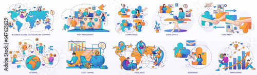Global Business Outsourcing Flat Set