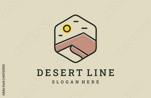 desert line logo vector icon symbol graphic design illustration