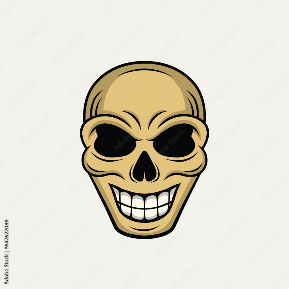 Fototapeta premium Skull smile mascot logo design