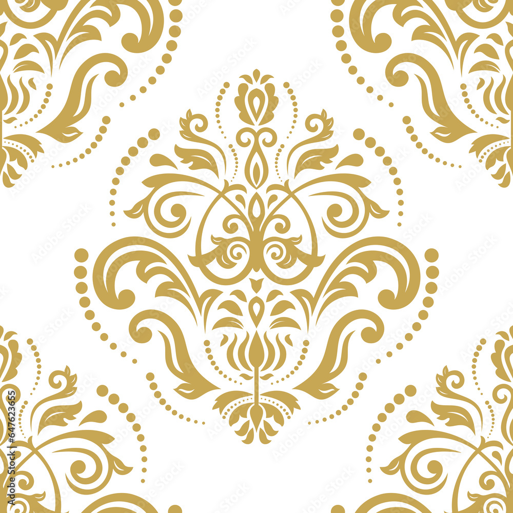 Orient classic golden pattern. Seamless abstract background with golden vintage elements. Orient background. Ornament for wallpapers and packaging