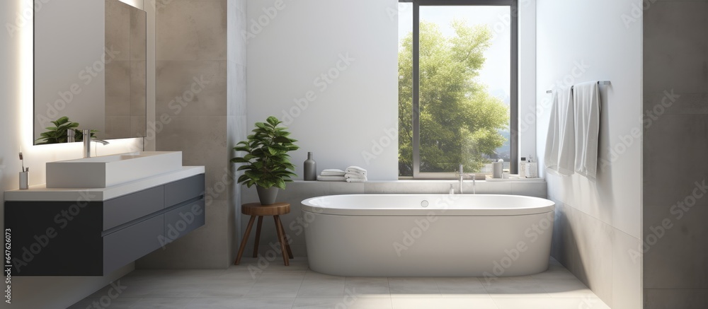Fototapeta premium Contemporary bathroom in a modern home