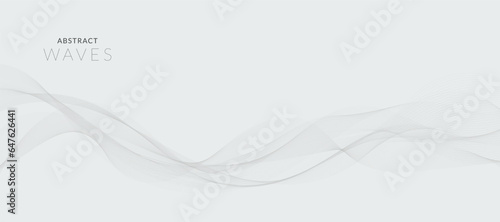 Abstract smoky waves banner background. Vector banner.