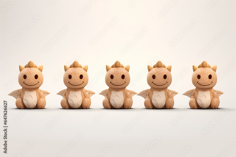 Naklejka premium コルクでできた可愛いい動物たちのアイコン（3Dピクト）
