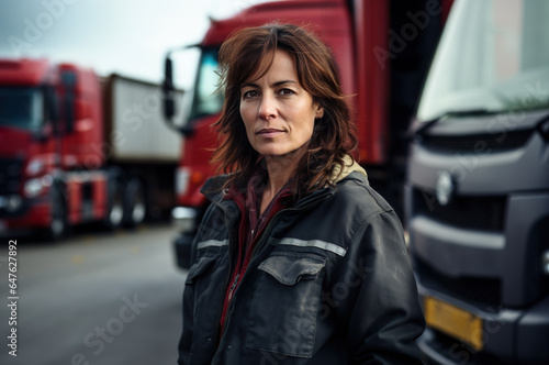 Photo of woman working as truck driver