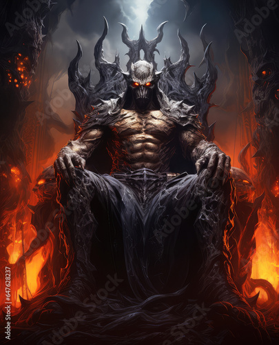 The Malevolent Reign  Evil Devil  Lord of Darkness  Commanding the Infernal Realms of Hell Generative AI