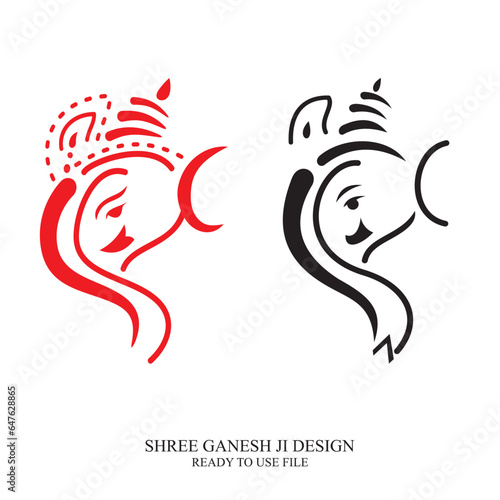 Shree Ganesh Creative Background line art design for poster and greeting cards of Ganesh chaturthi