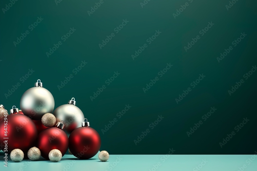 Christmas themed banner with blank space for text on a green background. Christmas themed banner with blank space for text on a green background.